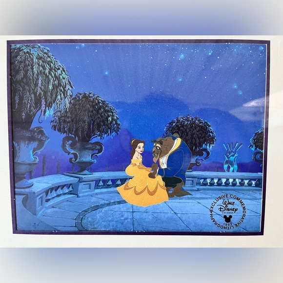 Disney commemorative exclusive lithograph, beauty and beast, 1992 - Picture 2 of 6